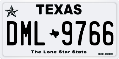 TX license plate DML9766