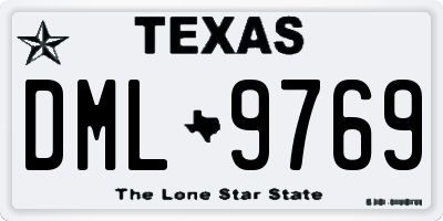 TX license plate DML9769