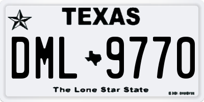 TX license plate DML9770