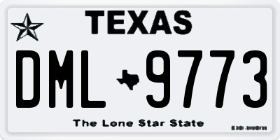 TX license plate DML9773