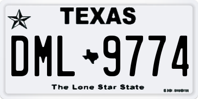TX license plate DML9774