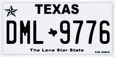 TX license plate DML9776