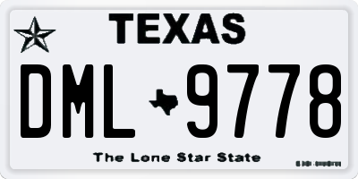 TX license plate DML9778