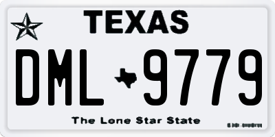 TX license plate DML9779