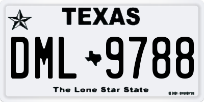 TX license plate DML9788