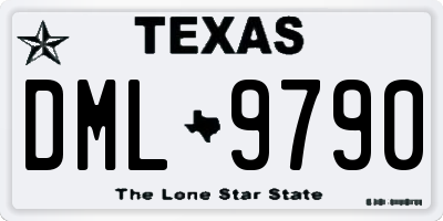 TX license plate DML9790
