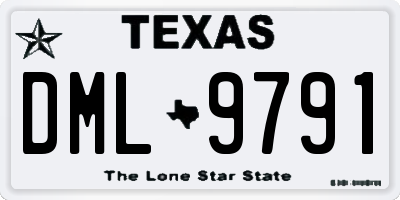 TX license plate DML9791