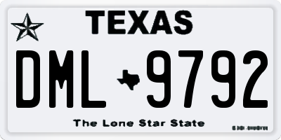 TX license plate DML9792