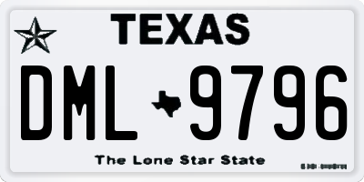 TX license plate DML9796
