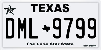 TX license plate DML9799