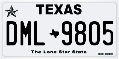 TX license plate DML9805