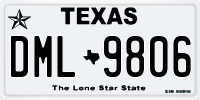 TX license plate DML9806