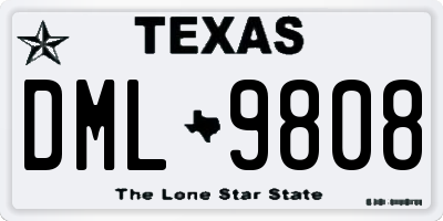 TX license plate DML9808