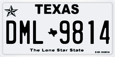 TX license plate DML9814