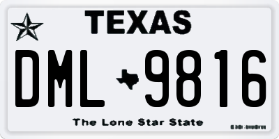 TX license plate DML9816
