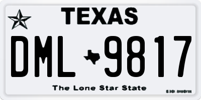 TX license plate DML9817