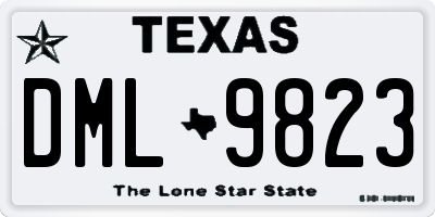 TX license plate DML9823