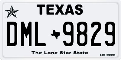 TX license plate DML9829