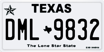 TX license plate DML9832