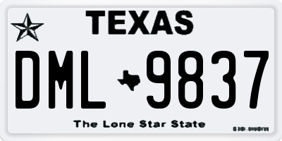 TX license plate DML9837