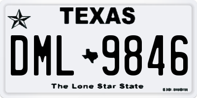 TX license plate DML9846