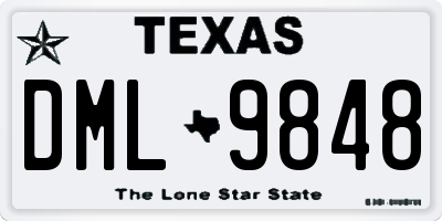 TX license plate DML9848