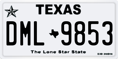 TX license plate DML9853