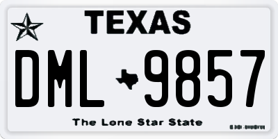 TX license plate DML9857