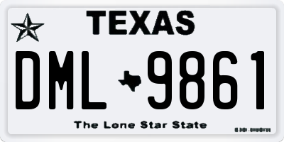 TX license plate DML9861
