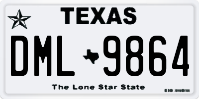 TX license plate DML9864