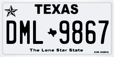 TX license plate DML9867