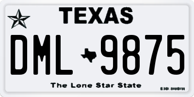 TX license plate DML9875