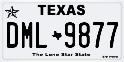 TX license plate DML9877