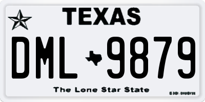 TX license plate DML9879