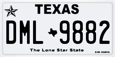TX license plate DML9882