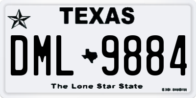 TX license plate DML9884