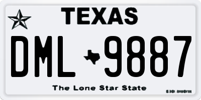 TX license plate DML9887