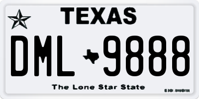 TX license plate DML9888