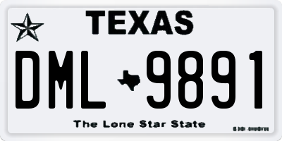 TX license plate DML9891