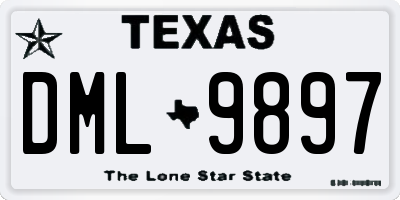 TX license plate DML9897