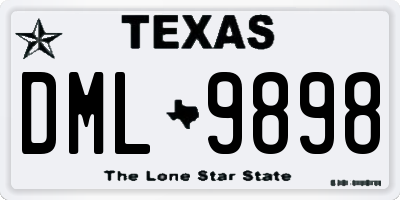 TX license plate DML9898