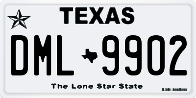 TX license plate DML9902