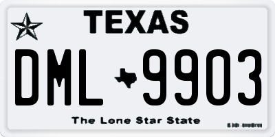 TX license plate DML9903