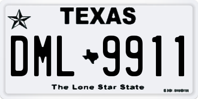 TX license plate DML9911