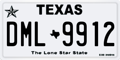 TX license plate DML9912