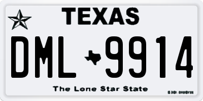 TX license plate DML9914