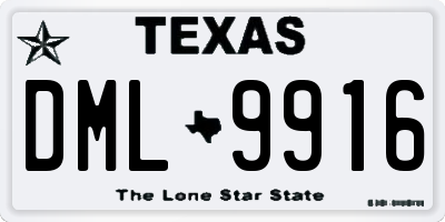 TX license plate DML9916