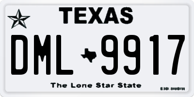 TX license plate DML9917