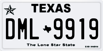 TX license plate DML9919