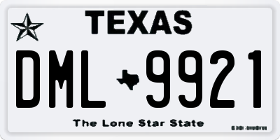 TX license plate DML9921